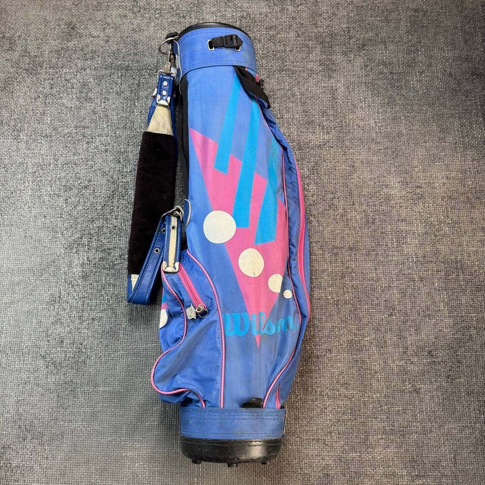 Wilson Golf Bag Unisex Blue Pink Vintage 90s Geometric Retro Lightweight Carry